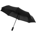 Noir - Front - Marksman 55cm  Parapluie 3 sections Traveller à ouverture et fermeture automatiques.