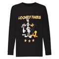 Noir - Front - Looney Tunes - Sweat court GROUP STARS - Fille
