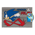 Gris clair - Bleu - Rouge - Back - Sonic The Hedgehog - Paillasson KNOCK AND RUN