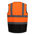 Orange fluo - Noir - Back - Regatta - Gilet haute visibilité PRO - Homme