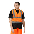 Orange fluo - Noir - Side - Regatta - Gilet haute visibilité PRO - Homme