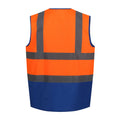 Orange fluo - Bleu roi - Back - Regatta - Gilet haute visibilité PRO - Homme