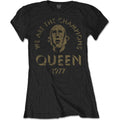 Noir - Front - Queen - T-shirt WE ARE THE CHAMPIONS - Femme