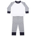 Bleu marine - Blanc - Front - Larkwood - Ensemble de pyjama long - Enfant
