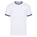Blanc - Bleu marine - Front - Fruit of the Loom - T-shirt - Adulte