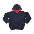 Bleu marine-Rouge feu - Front - Awdis - Sweatshirt à capuche - Enfant unisexe