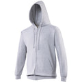 Gris - Side - Awdis - Sweatshirt à capuche et fermeture zippée - Homme