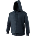 Bleu marine - Side - Awdis - Sweatshirt à capuche et fermeture zippée - Homme