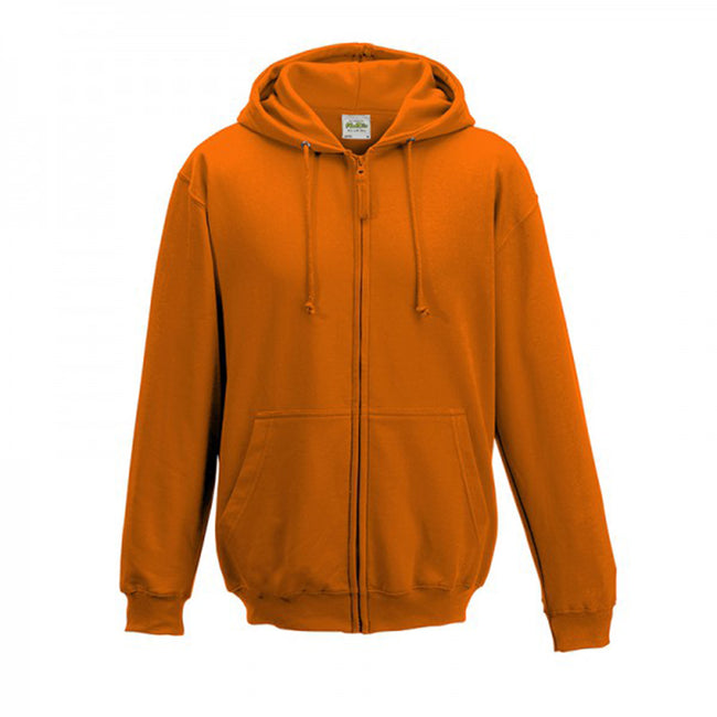 Orange pressée - Front - Awdis - Sweatshirt à capuche et fermeture zippée - Homme