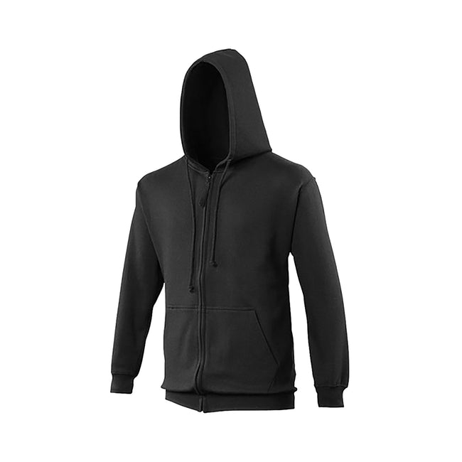 Noir - Gris - Side - Awdis - Sweatshirt à capuche et fermeture zippée - Homme