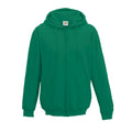 Vert bouteille - Front - Awdis - Sweatshirt à capuche et fermeture zippée - Homme