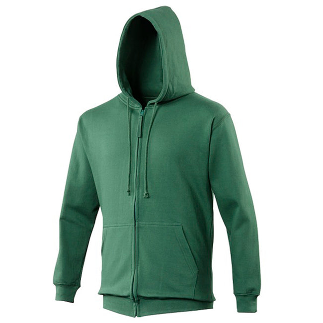 Vert bouteille - Side - Awdis - Sweatshirt à capuche et fermeture zippée - Homme