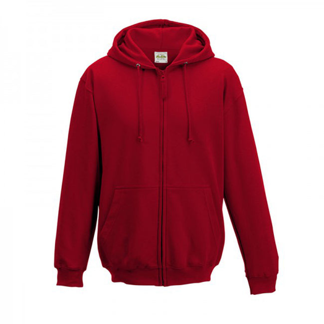 Rouge feu - Front - Awdis - Sweatshirt à capuche et fermeture zippée - Homme