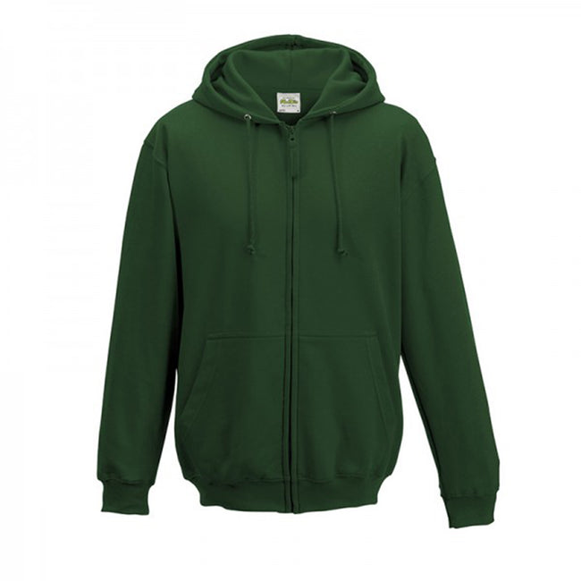 Vert forêt - Front - Awdis - Sweatshirt à capuche et fermeture zippée - Homme