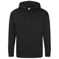 Noir profond - Front - Awdis - Sweatshirt à capuche et fermeture zippée - Homme