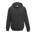 Noir - Gris - Front - Awdis - Sweatshirt à capuche et fermeture zippée - Homme