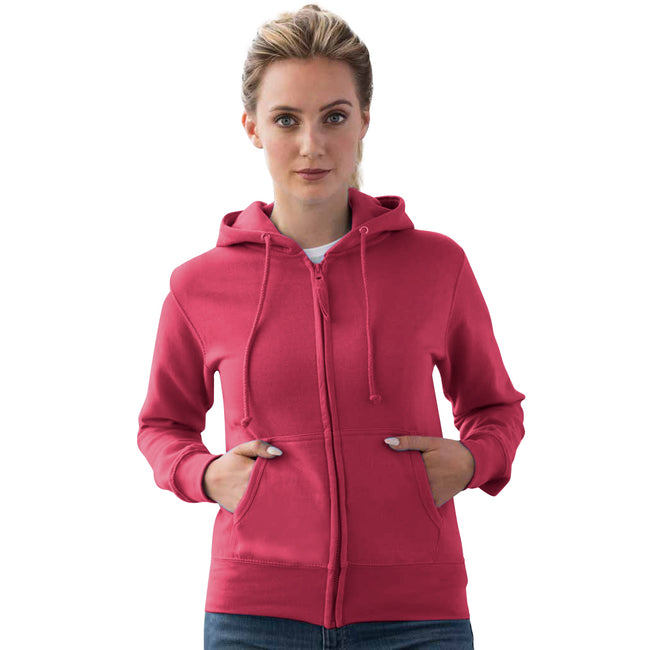 Rose - Back - Awdis - Sweatshirt à capuche et fermeture zippée - Femme
