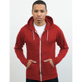 Rouge chiné - Back - Awdis - Sweatshirt léger à capuche et fermeture zippée - Homme