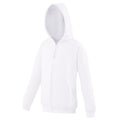 Blanc arctique - Front - Awdis - Sweatshirt à capuche et fermeture zippée - Enfant unisexe