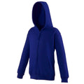 Bleu marine Oxford - Front - Awdis - Sweatshirt à capuche et fermeture zippée - Enfant unisexe