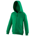 Vert tendre - Front - Awdis - Sweatshirt à capuche et fermeture zippée - Enfant unisexe