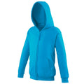 Bleu Hawaiien - Front - Awdis - Sweatshirt à capuche et fermeture zippée - Enfant unisexe