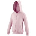 Rose pâle - Front - Awdis - Sweatshirt à capuche et fermeture zippée - Enfant unisexe