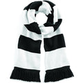 Noir-Blanc - Front - Beechfield - Écharpe rayée tricotée - Adulte unisexe