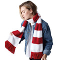 Rouge-Blanc - Back - Beechfield - Écharpe rayée tricotée - Adulte unisexe