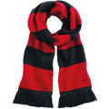 Noir-Rouge - Front - Beechfield - Écharpe rayée tricotée - Adulte unisexe