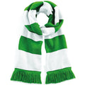 Vert-Blanc - Front - Beechfield - Écharpe rayée tricotée - Adulte unisexe