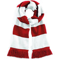Rouge-Blanc - Front - Beechfield - Écharpe rayée tricotée - Adulte unisexe