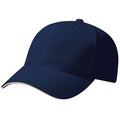 Bleu marine-Gris - Back - Beechfield - Casquette de Baseball 100% coton épais - Adulte unisexe