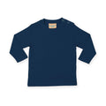 Bleu marine - Front - Larkwood - T-shirt à manches longues 100% coton - Bébé et enfant