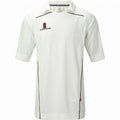 Blanc-Bordeaux - Front - Surridge - T-shirt de cricket - Homme