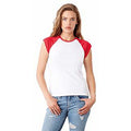 Blanc-Bleu - Front - Bella + Canvas - T-shirt 100% coton à manches courtes - Femme