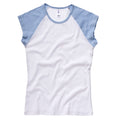 Blanc-Bleu - Back - Bella + Canvas - T-shirt 100% coton à manches courtes - Femme
