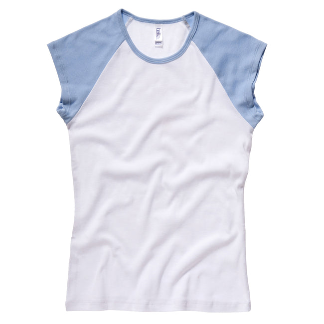 Blanc-Bleu - Back - Bella + Canvas - T-shirt 100% coton à manches courtes - Femme