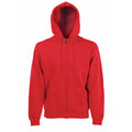 Rouge - Front - Fruit Of The Loom - Sweatshirt à capuche et fermeture zippée - Homme