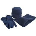 Bleu marine - Front - Result - Ensemble bonnet, gants et tour de cou polaires - Homme