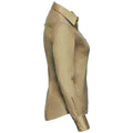 Kaki - Side - Russell Collection - Chemisier classique 100% coton à manches longues - Femme