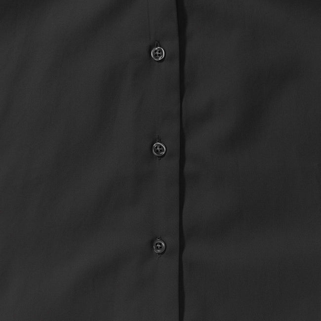 Noir - Pack Shot - Russell Collection - Chemisier classique 100% coton à manches courtes - Femme