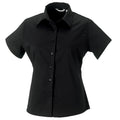 Noir - Front - Russell Collection - Chemisier classique 100% coton à manches courtes - Femme