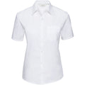 Blanc - Back - Russell Collection - Chemisier en popeline 100% coton à manches courtes - Femme