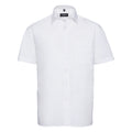 Blanc - Front - Russell - Chemise de travail en popeline 100% coton à manches courtes - Homme