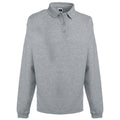 Gris - Front - Russell Europe - Sweatshirt avec col et boutons - Homme