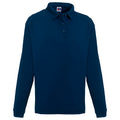 Bleu marine - Front - Russell Europe - Sweatshirt avec col et boutons - Homme