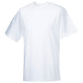 Blanc - Back - Russell Europe - T-shirt épais à manches courtes 100% coton - Homme