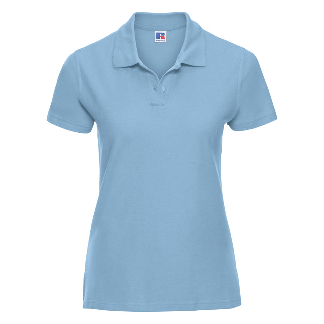 Bleu ciel - Front - Russell - Polo 100% coton à manches courtes - Femme
