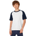 Blanc-Bleu marine - Back - B&C - T-shirt à manches courtes - Enfant